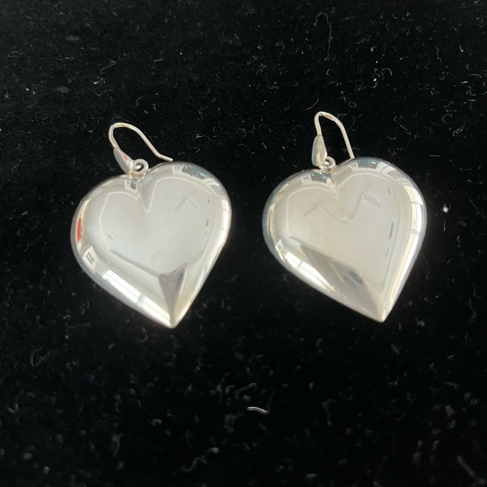 Silver heart earrings